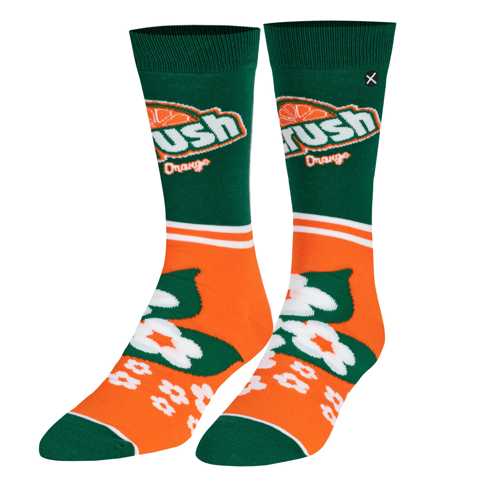 Crush Orange Half Stripe Men's Crew Socks