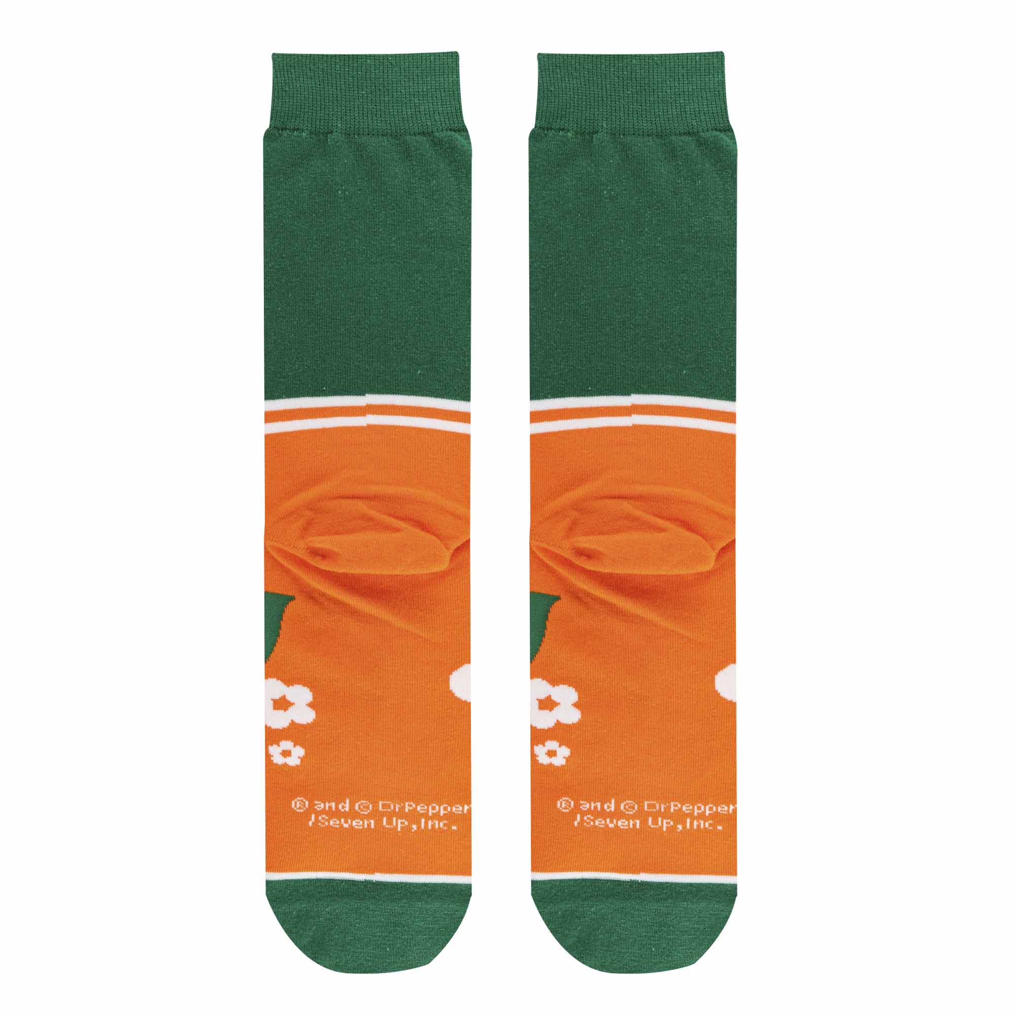 Crush Orange Half Stripe Men's Crew Socks