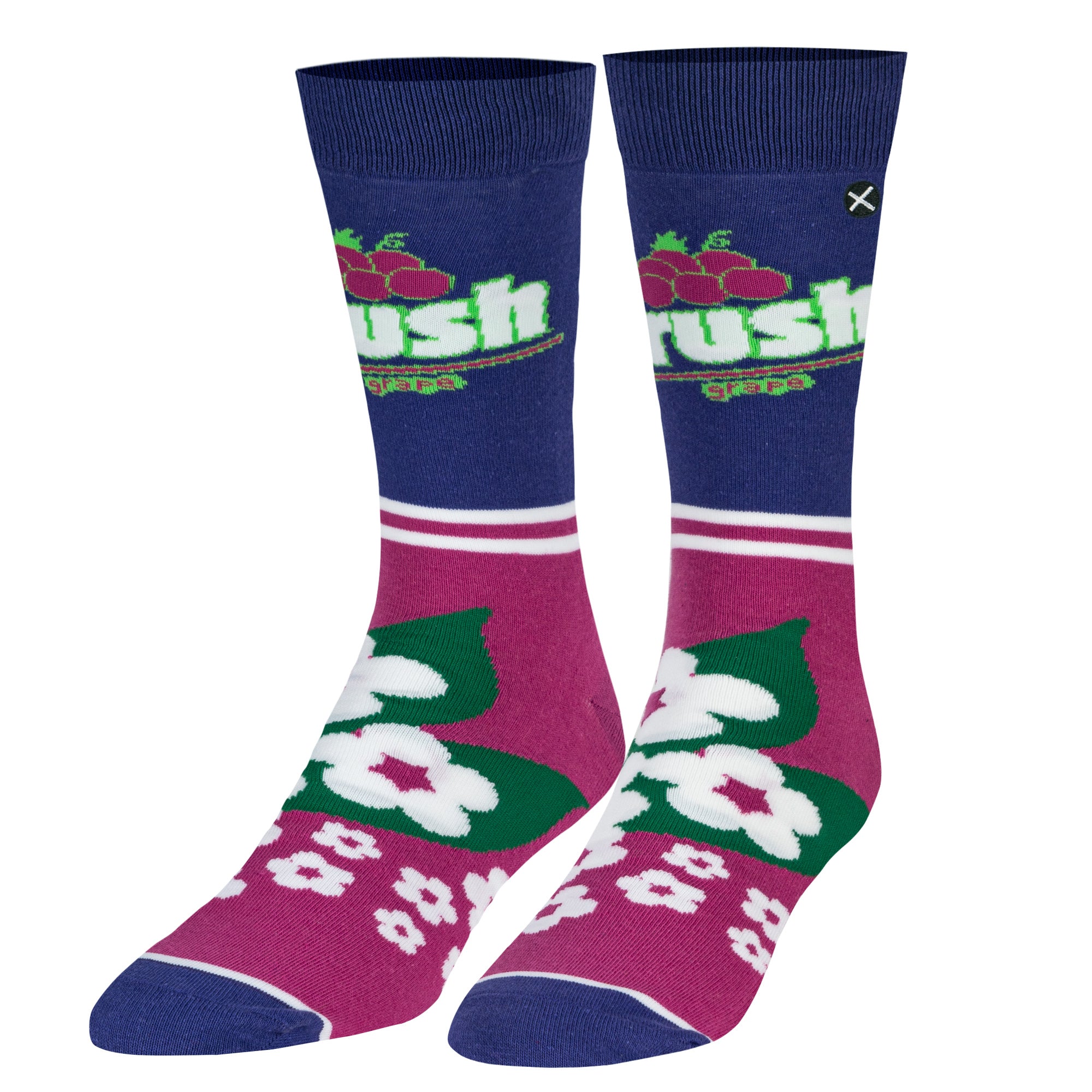 Crush Grape Half Stripe Men's Crew Socks
