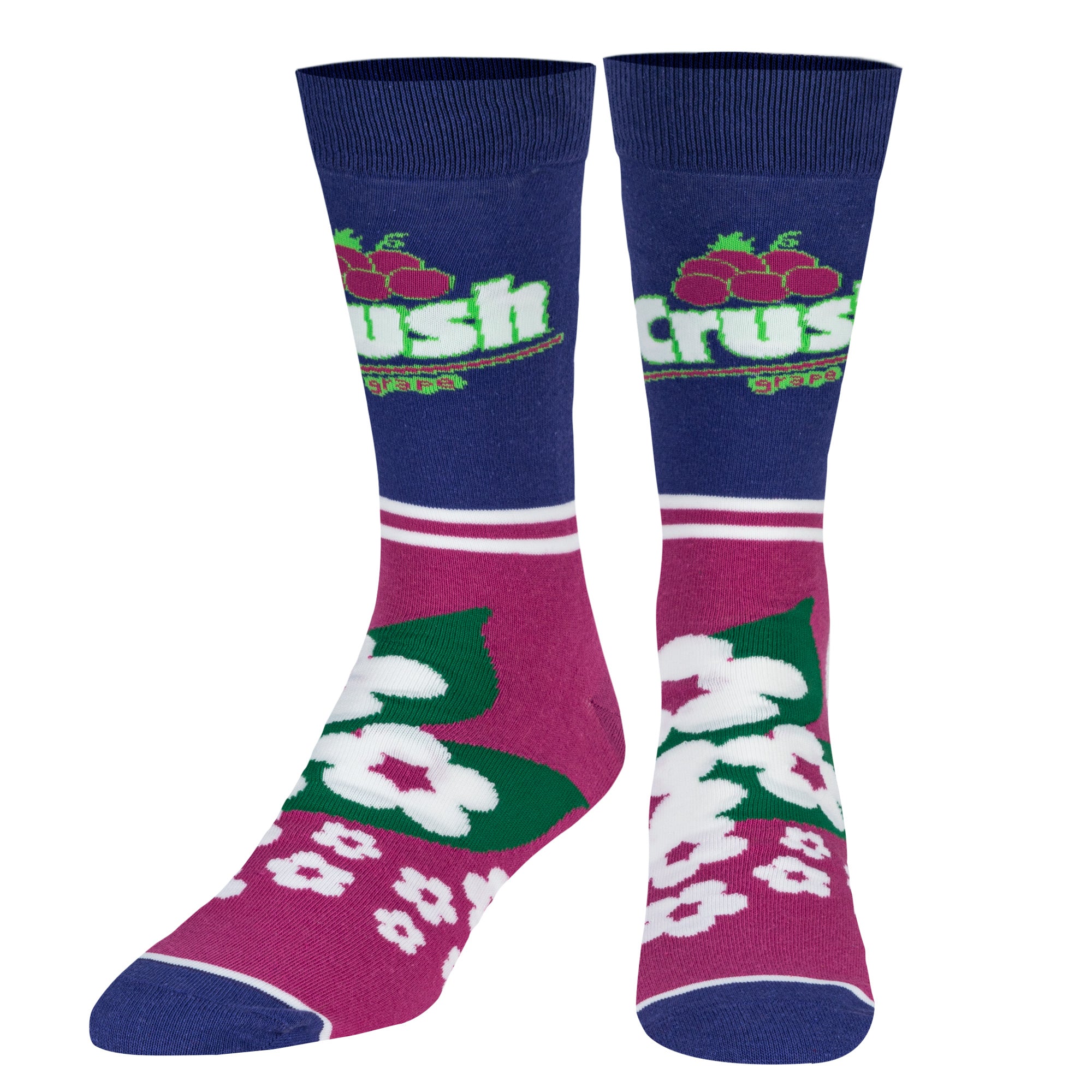 Crush Grape Half Stripe Men's Crew Socks
