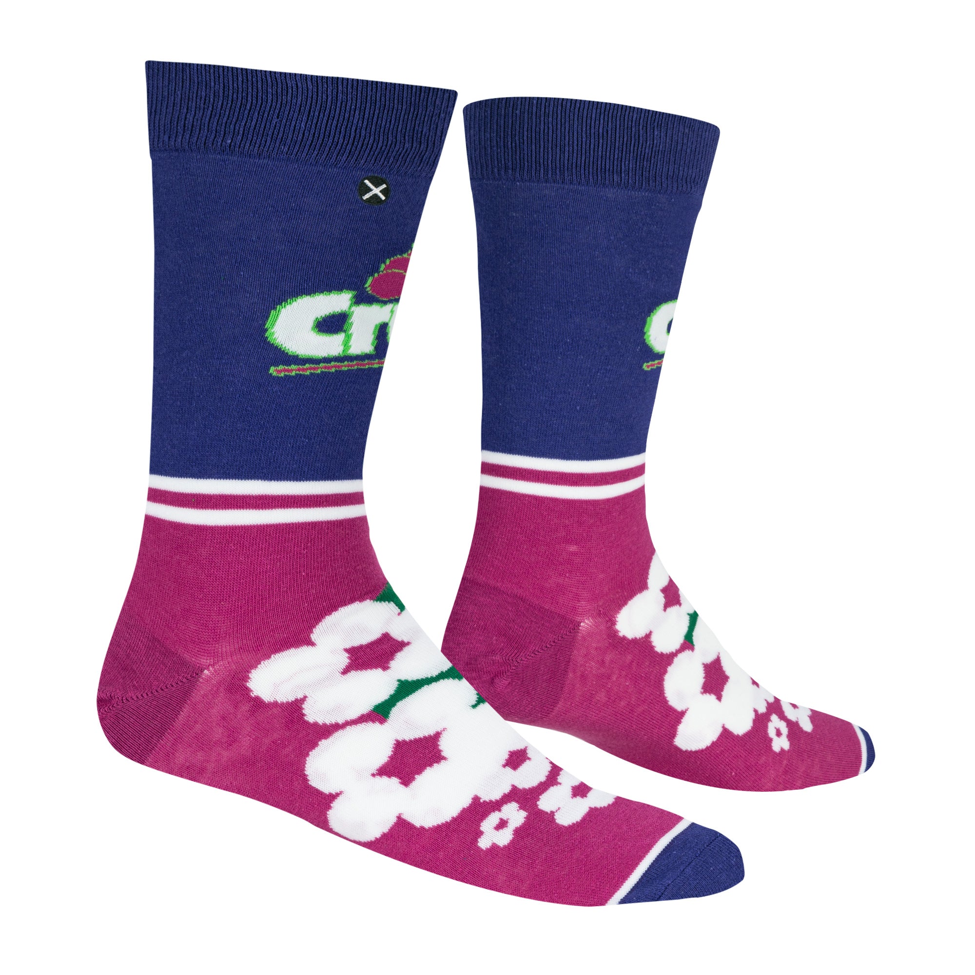 Crush Grape Half Stripe Men's Crew Socks