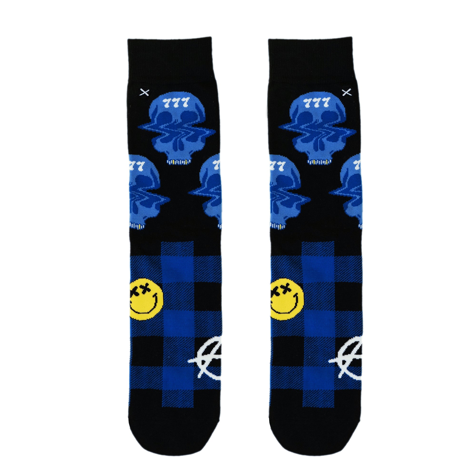 Trippy Skulls Plaid Blue - Kaash Paige