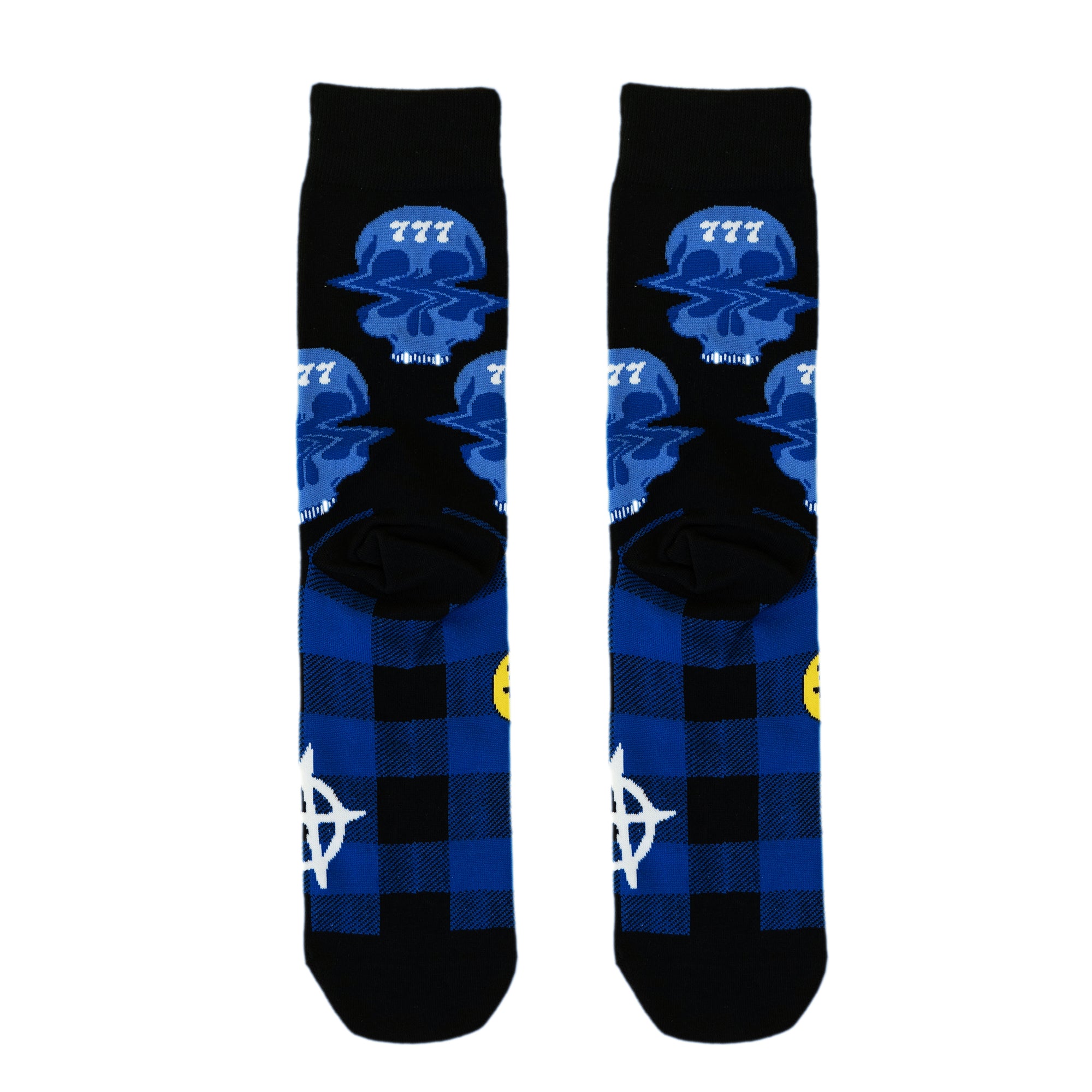 Trippy Skulls Plaid Blue - Kaash Paige