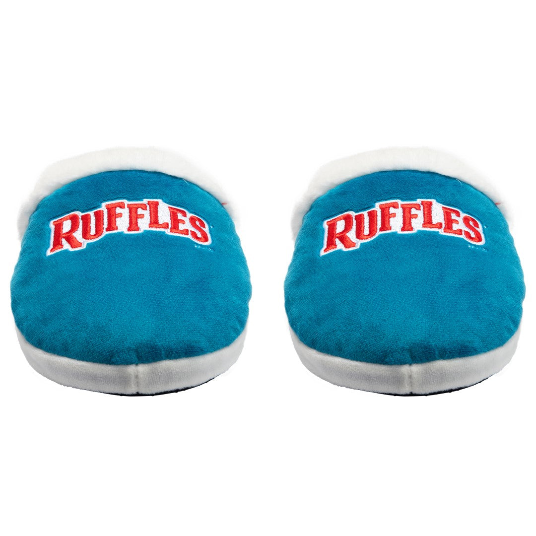 Ruffles Fuzzy Slip-On Slippers