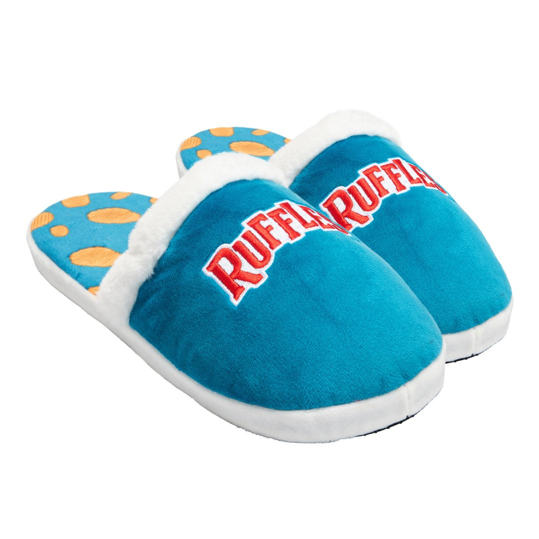 Ruffles Fuzzy Slip-On Slippers