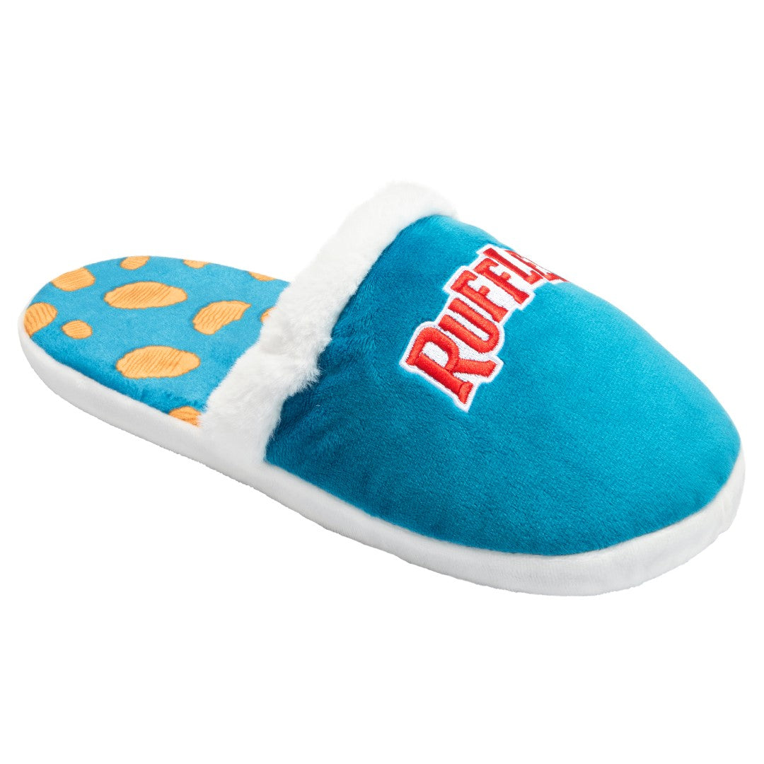 Ruffles Fuzzy Slip-On Slippers