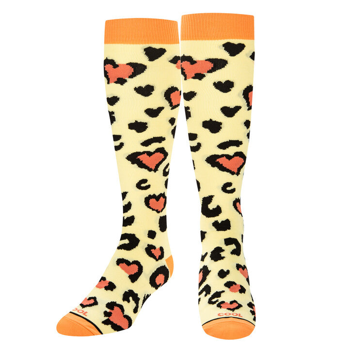 Leopard Hearts Compression Socks