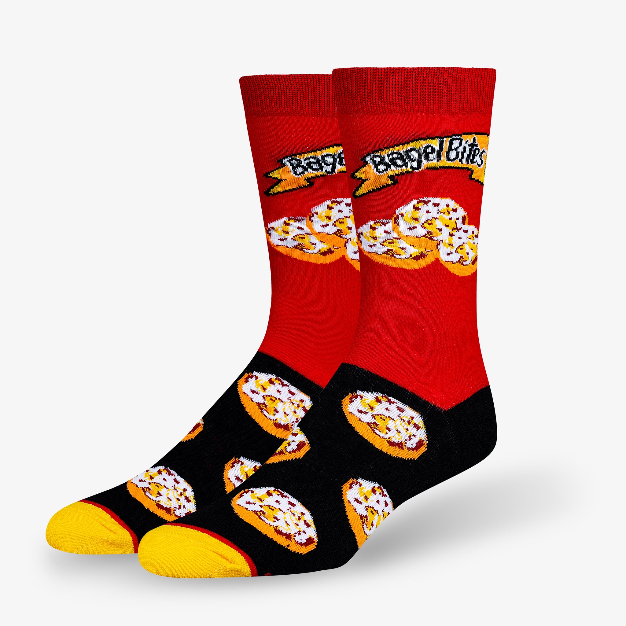 Bagel Bites Red Men's Crew Socks