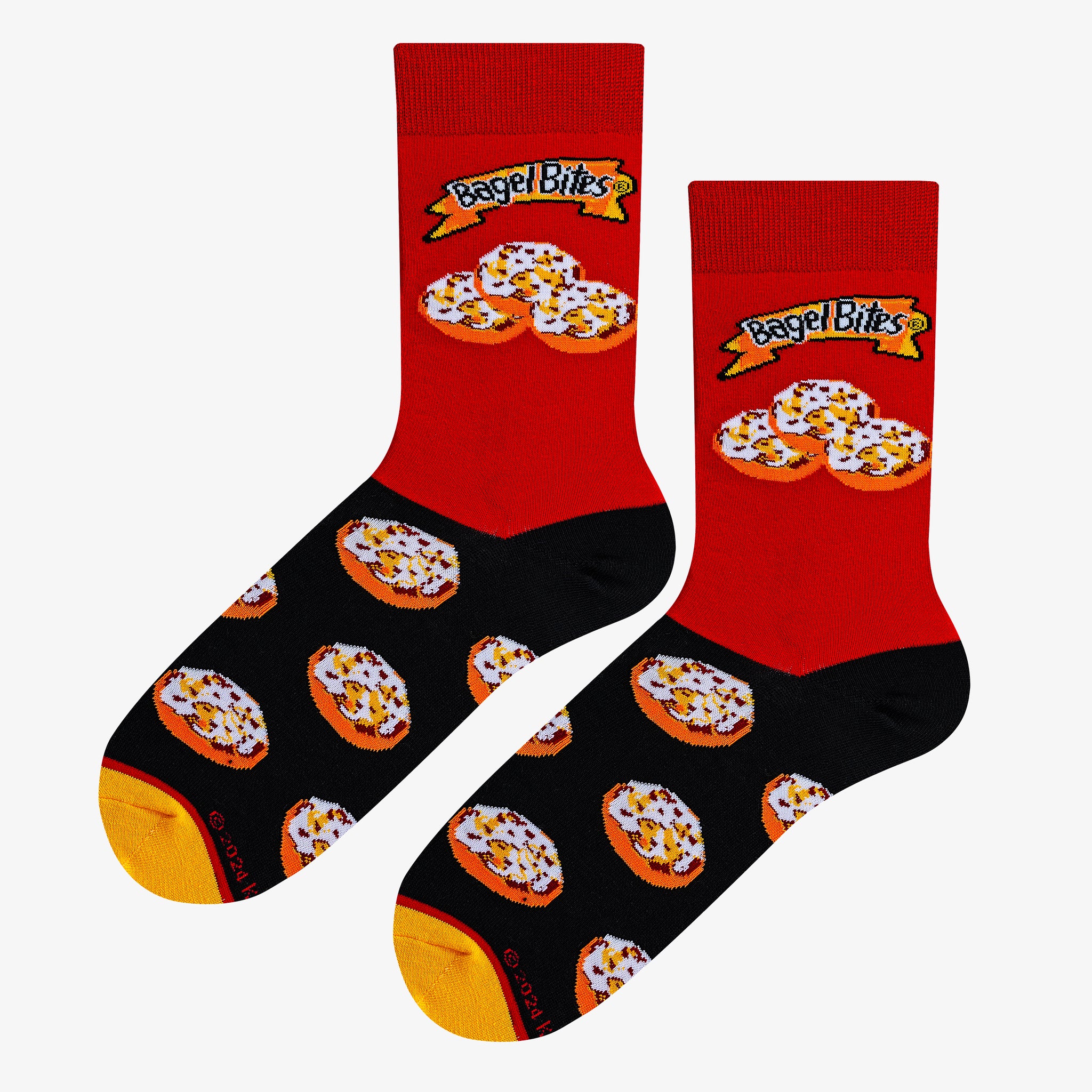 Bagel Bites Red Men's Crew Socks