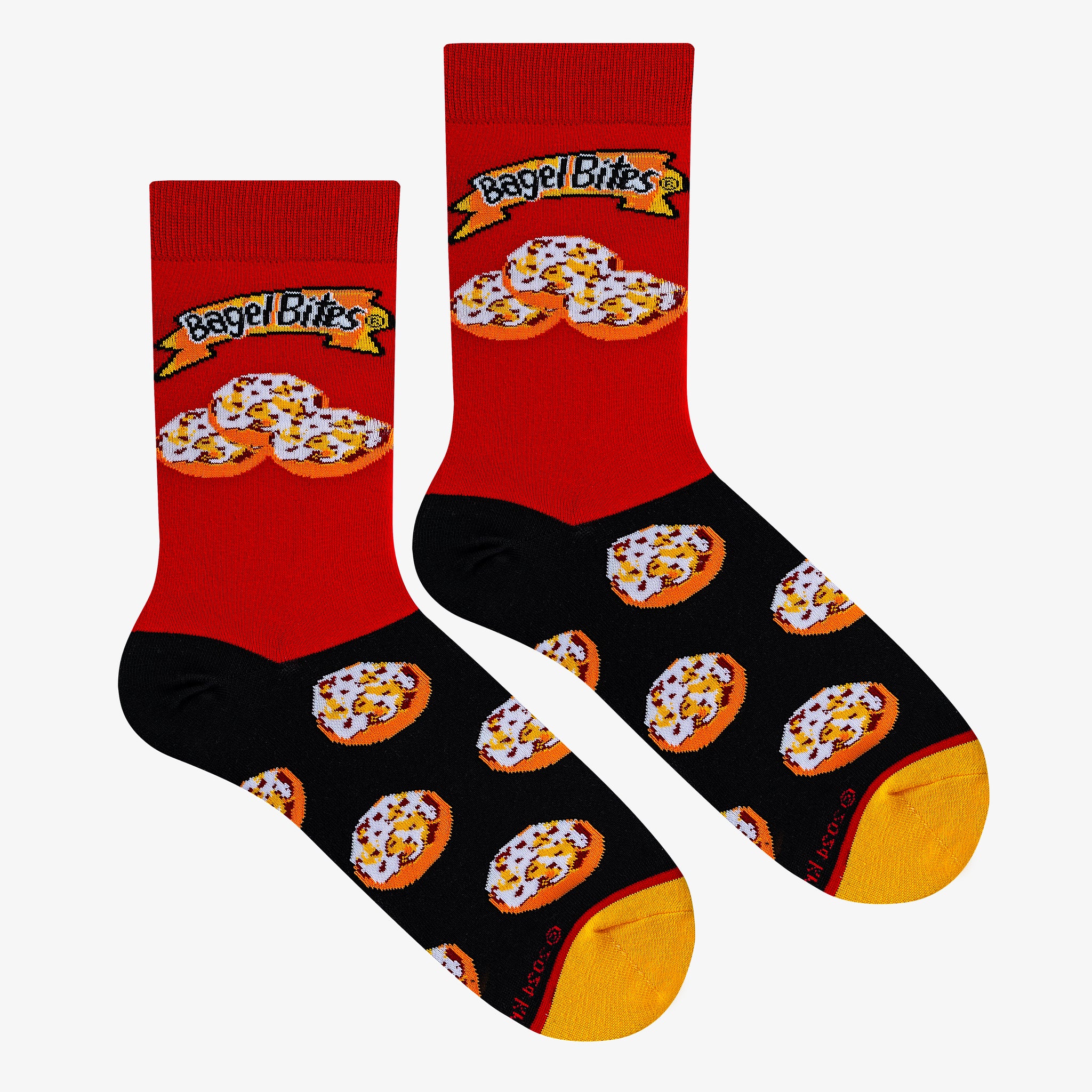 Bagel Bites Red Men's Crew Socks