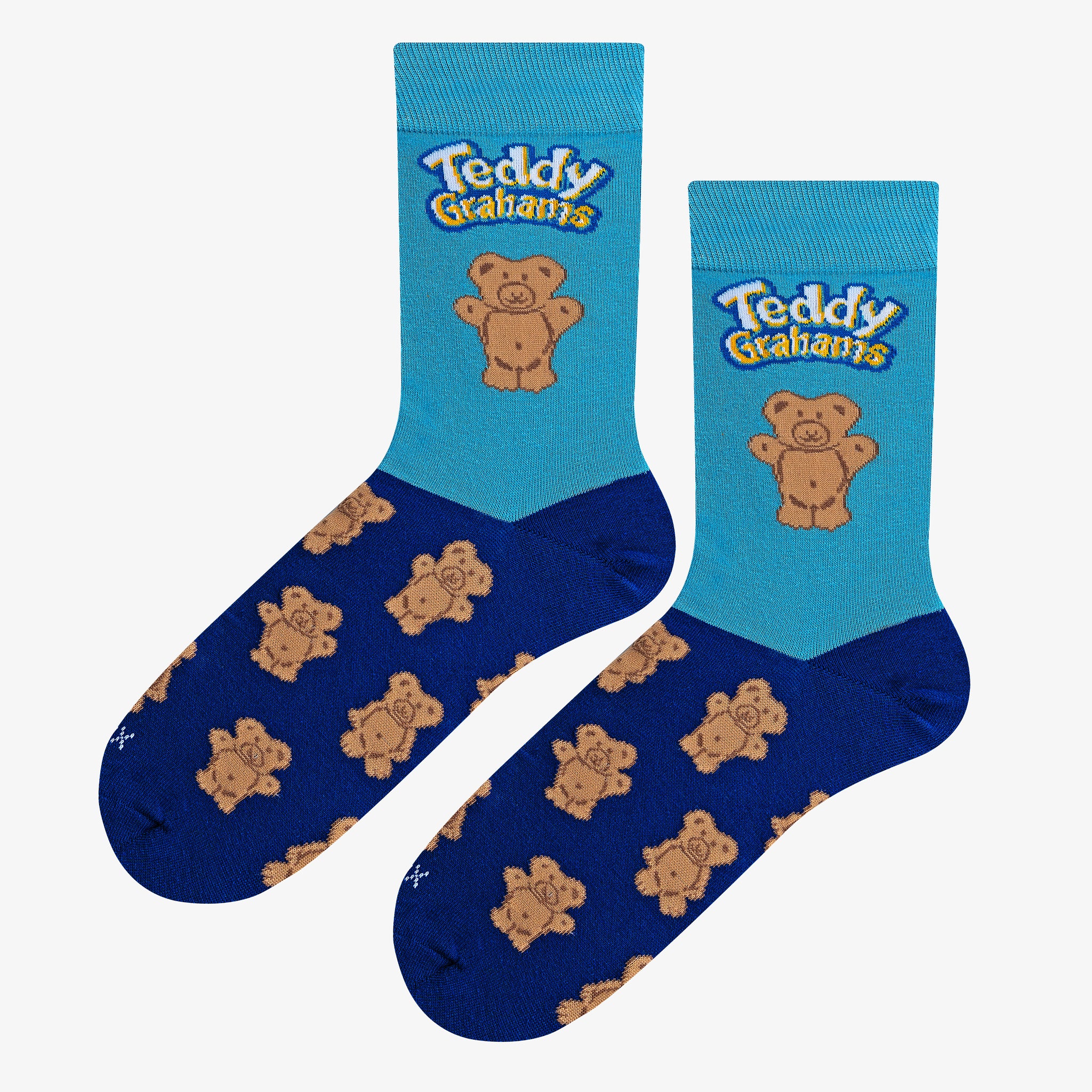 Teddy Grahams Blue Men's Crew Socks