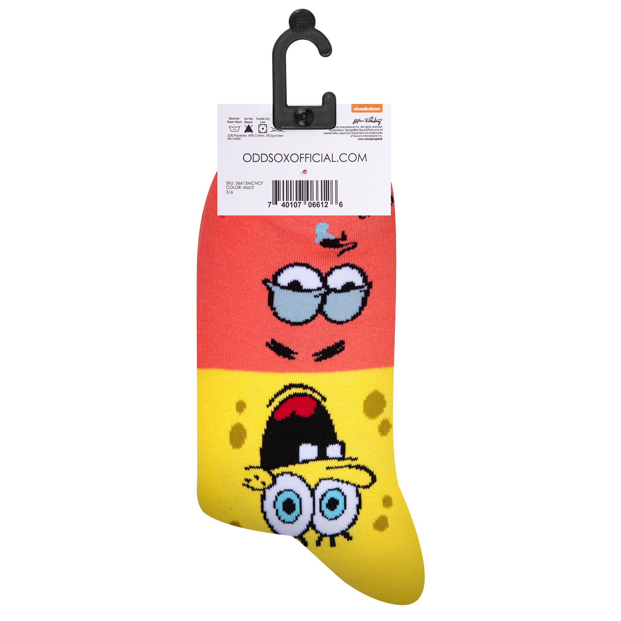 SpongeBob & Patrick Smiley Men's Crew Socks