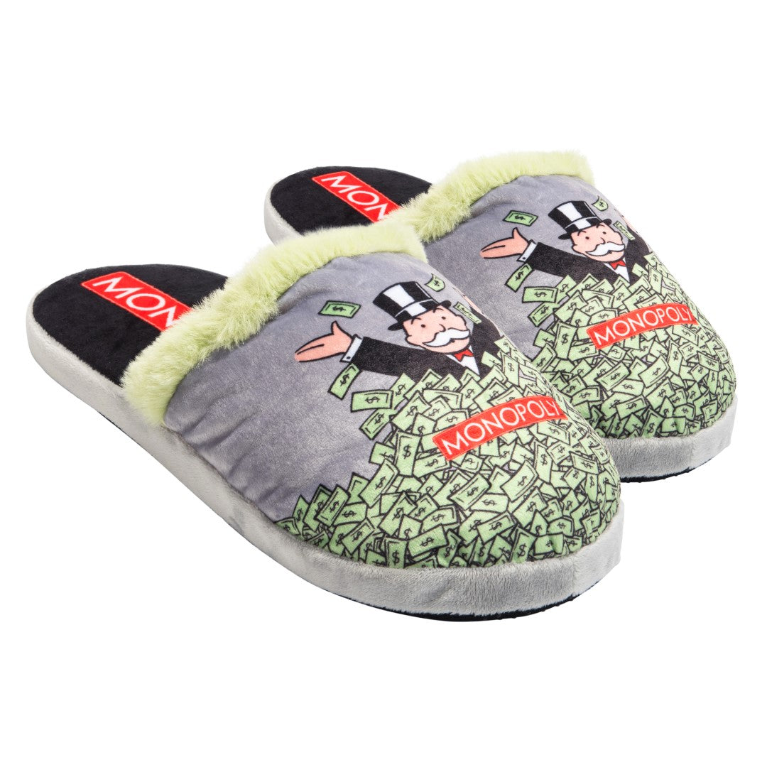 Monopoly Windfall Fuzzy Slip-On Slippers