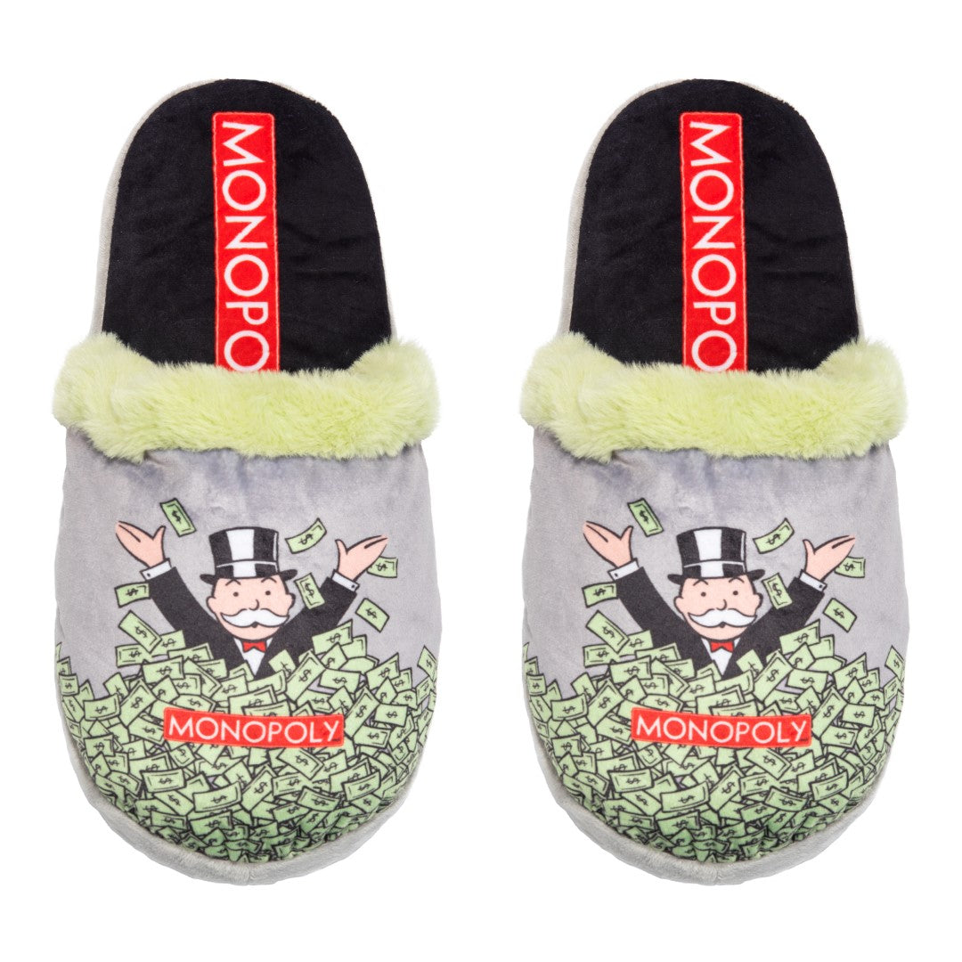 Monopoly Windfall Fuzzy Slip-On Slippers