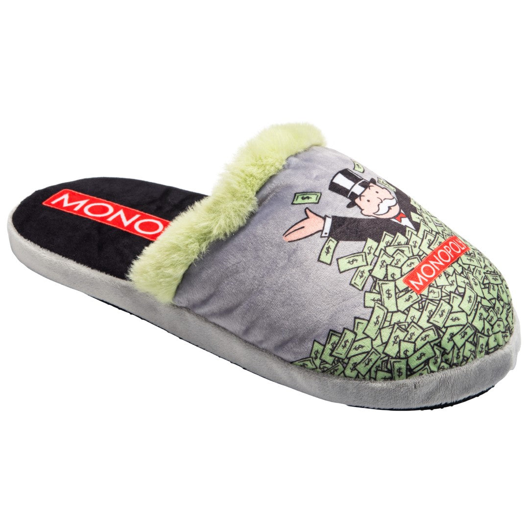 Monopoly Windfall Fuzzy Slip-On Slippers