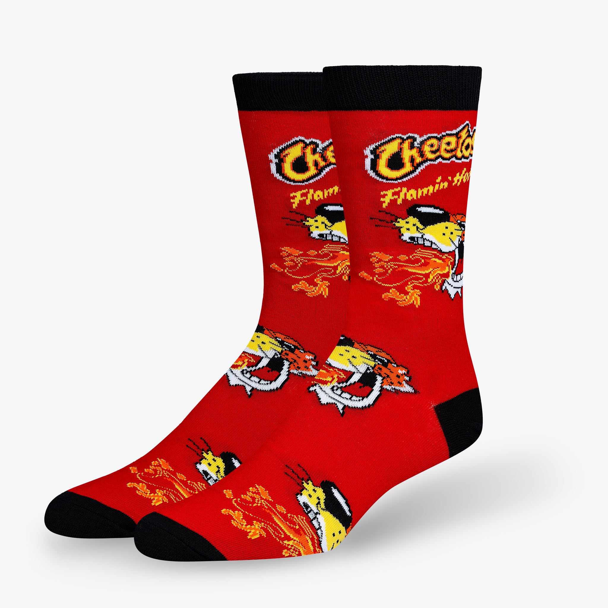 Cheetos Flamin' Hot Fire Red Men's Crew Socks