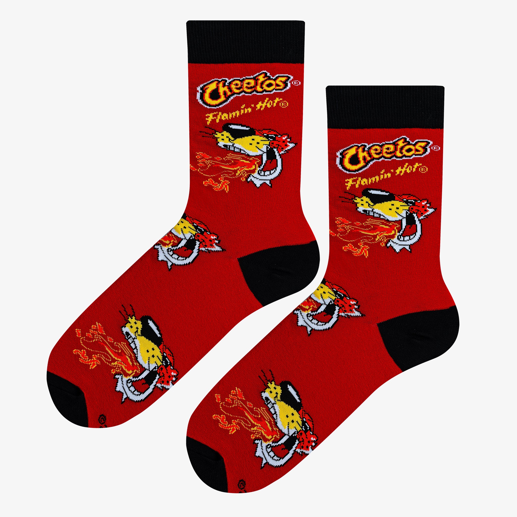 Cheetos Flamin' Hot Fire Red Men's Crew Socks