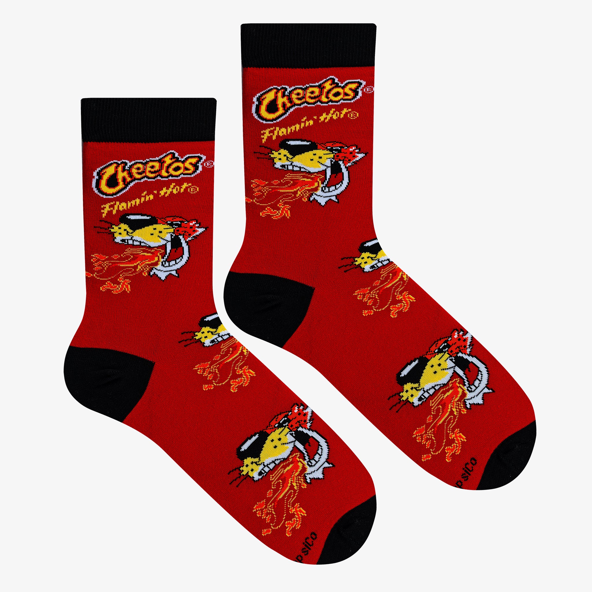 Cheetos Flamin' Hot Fire Red Men's Crew Socks