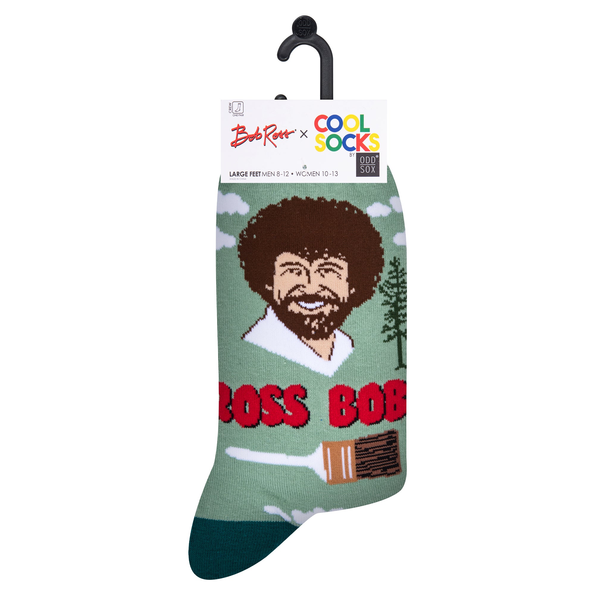 Bob Ross Repeat Green Men's Crew Socks