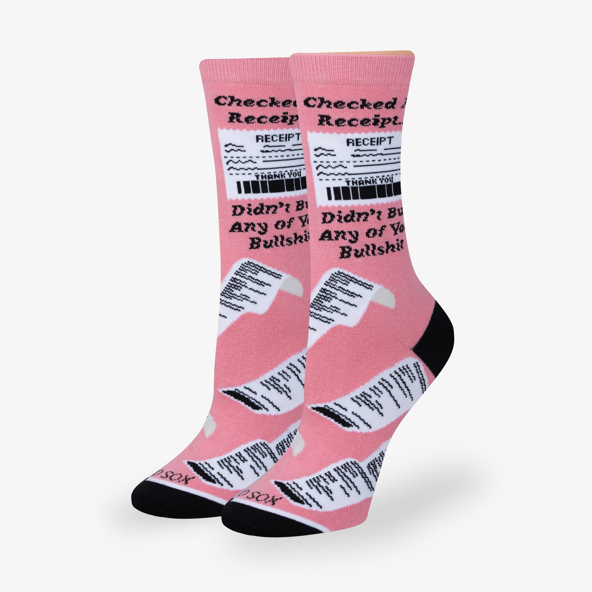 Checked My Receipt Pink Women's Crew Socks