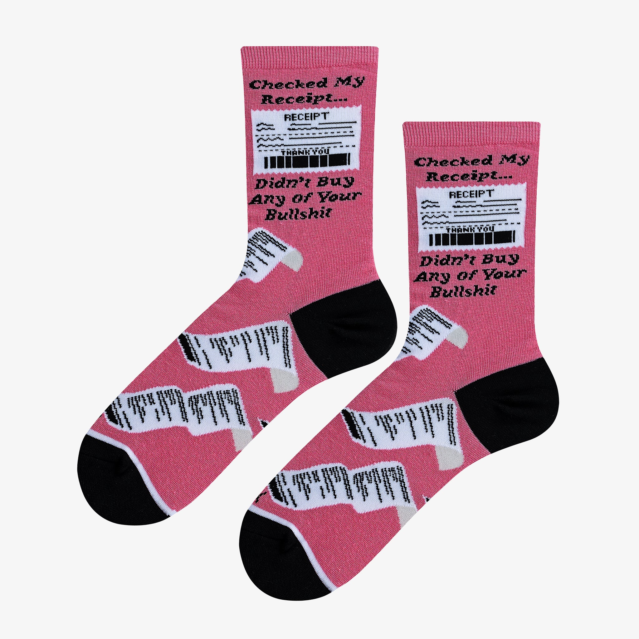 Checked My Receipt Pink Women's Crew Socks