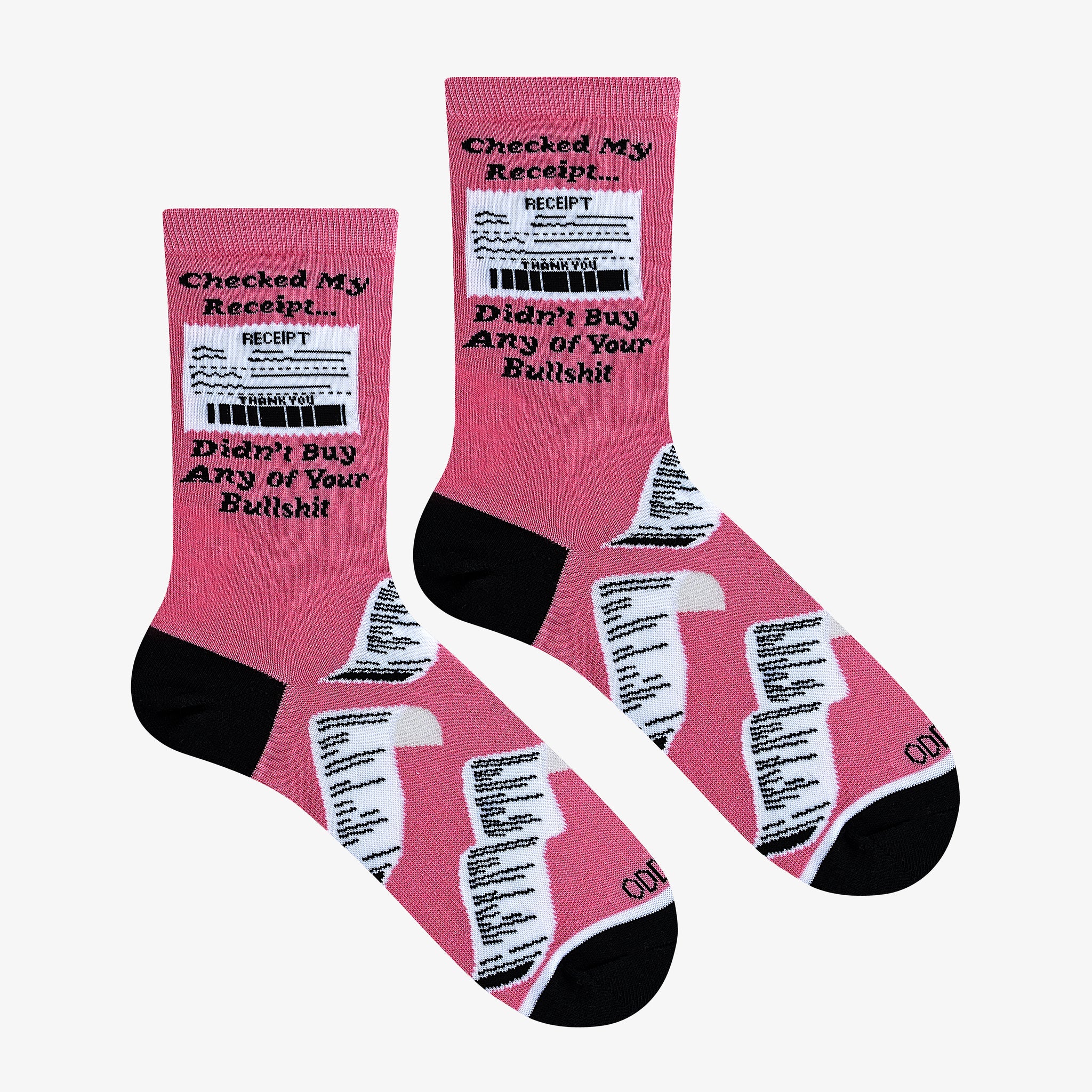 Checked My Receipt Pink Women's Crew Socks