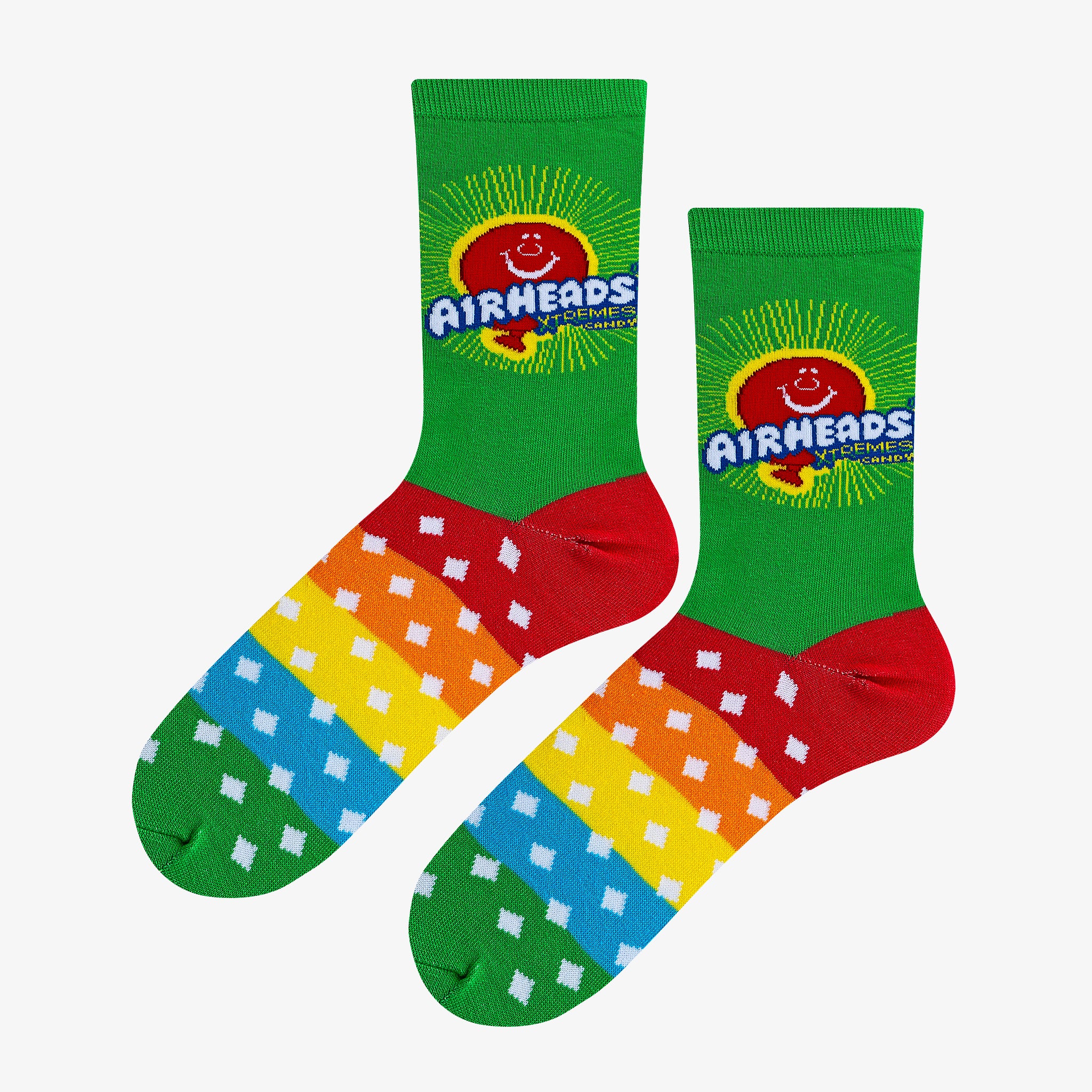 Airheads Xtreme Rainbow Green Women's Crew Socks