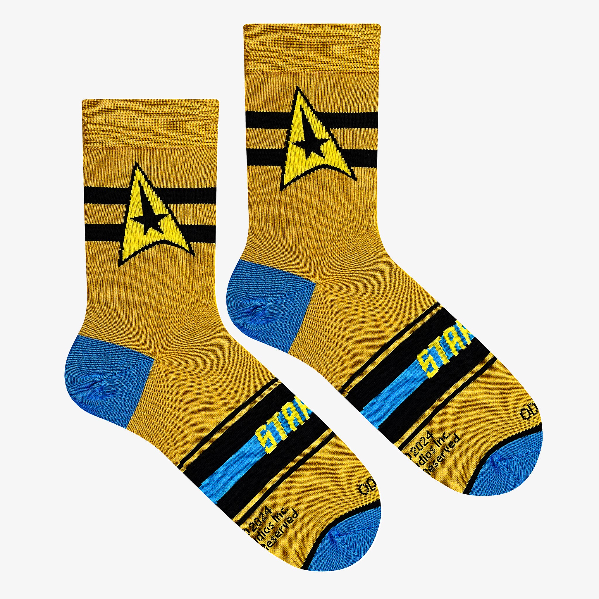 Captain Kirk Portrait Yellow Men's Crew Socks