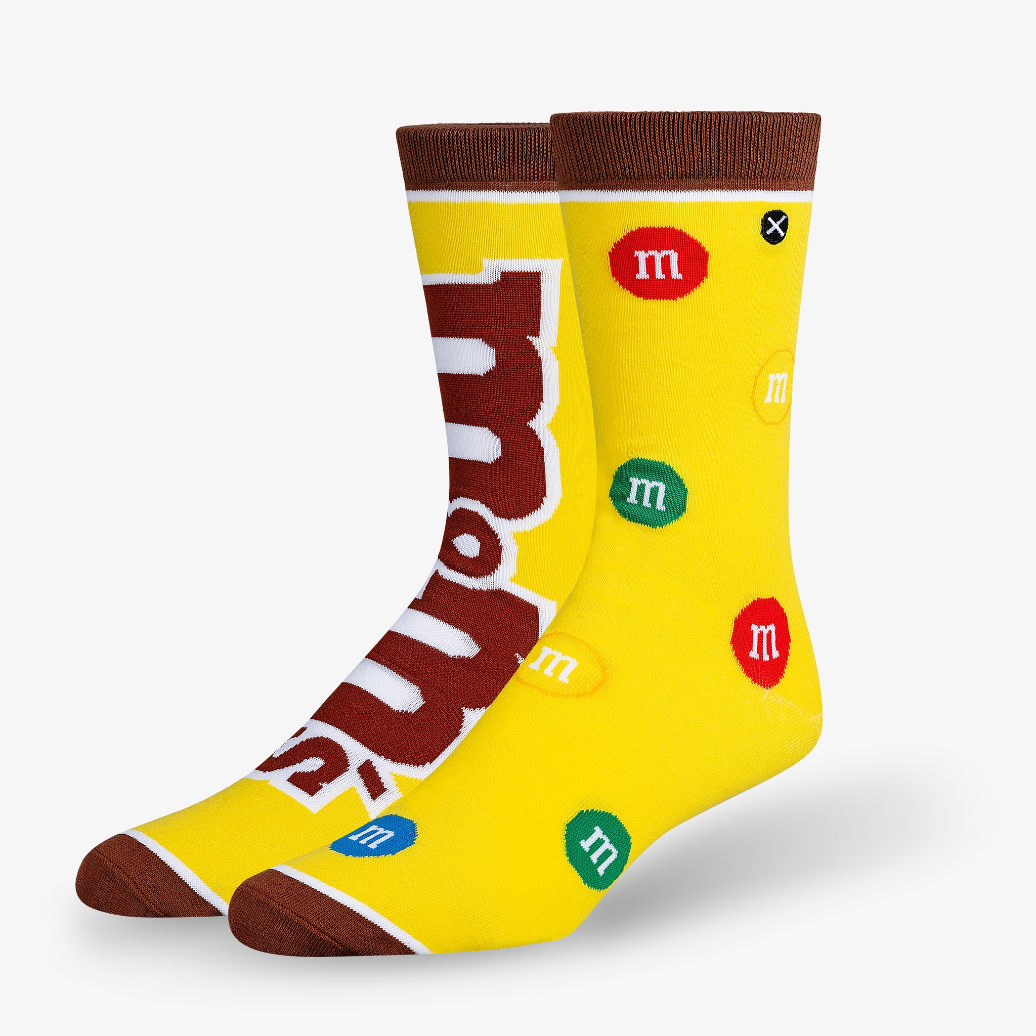 Peanut M&M Split Yellow Men's Crew Socks