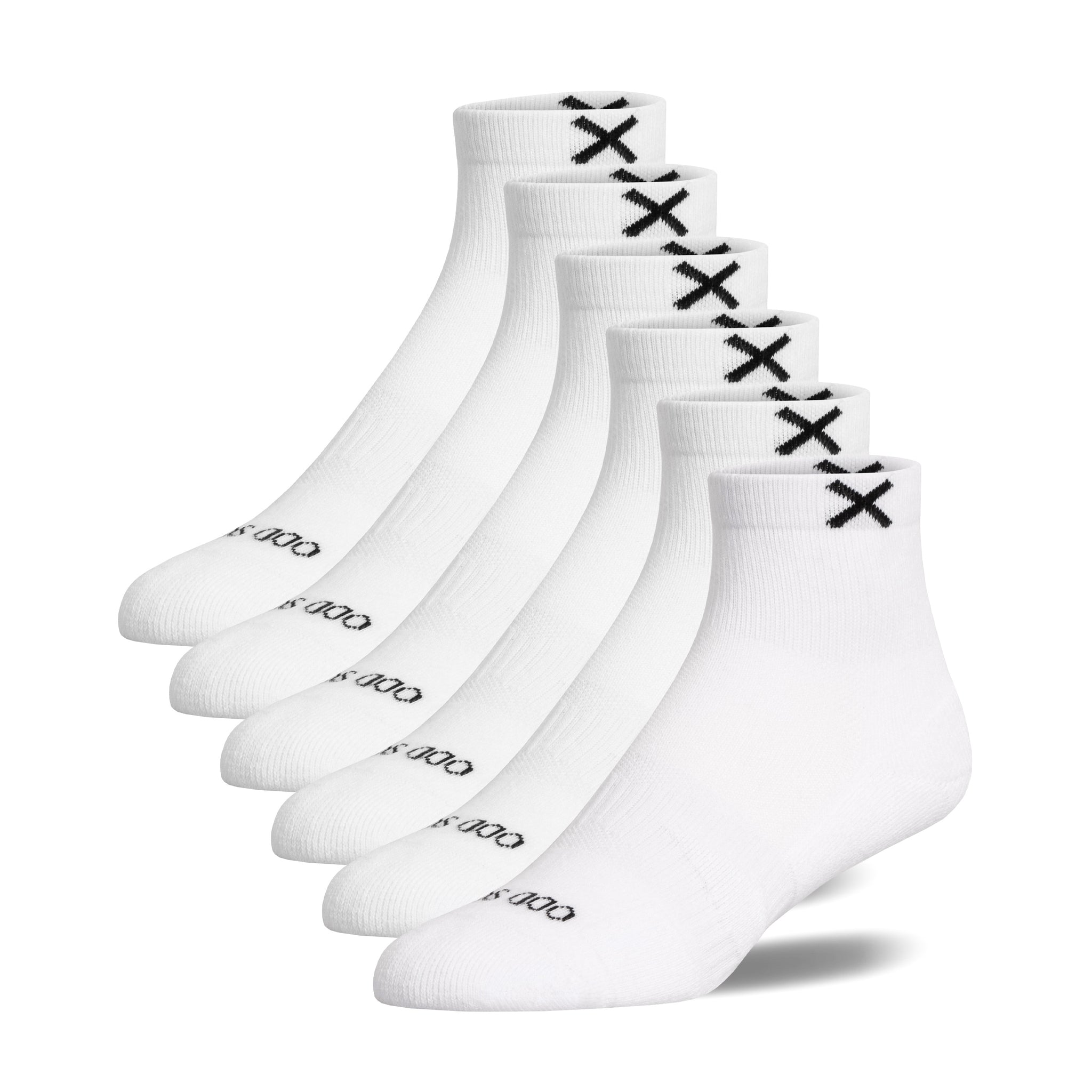 BASIX Men’s Quarter Socks – White 6-Pack