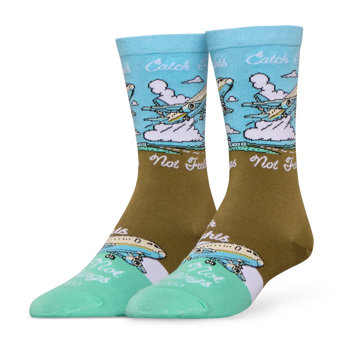 Catch Flights, Not Feelings Crew Socks