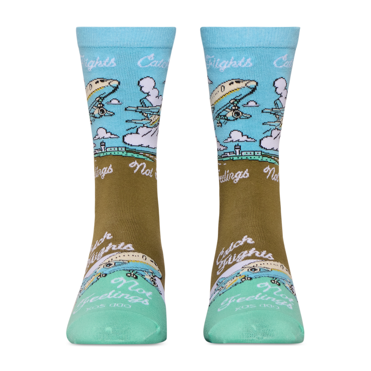 Catch Flights, Not Feelings Crew Socks