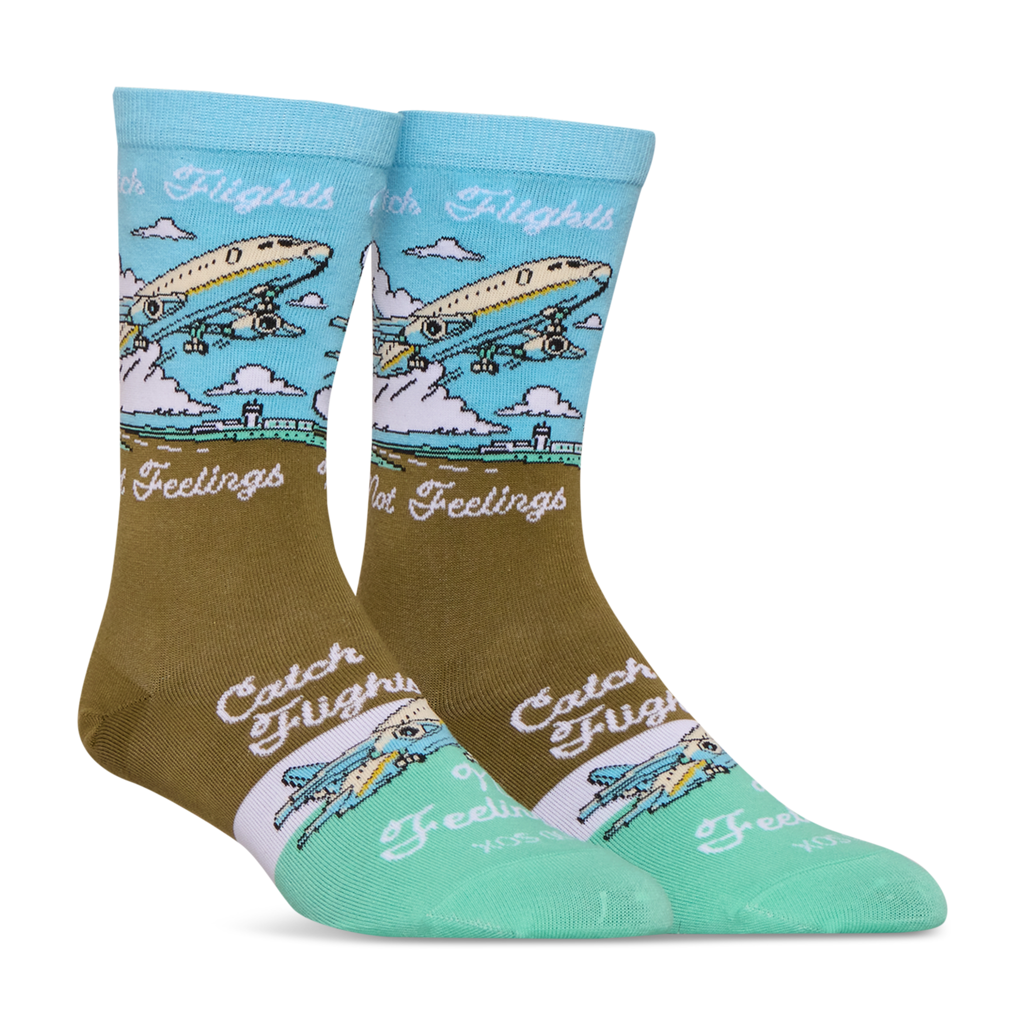 Catch Flights, Not Feelings Crew Socks