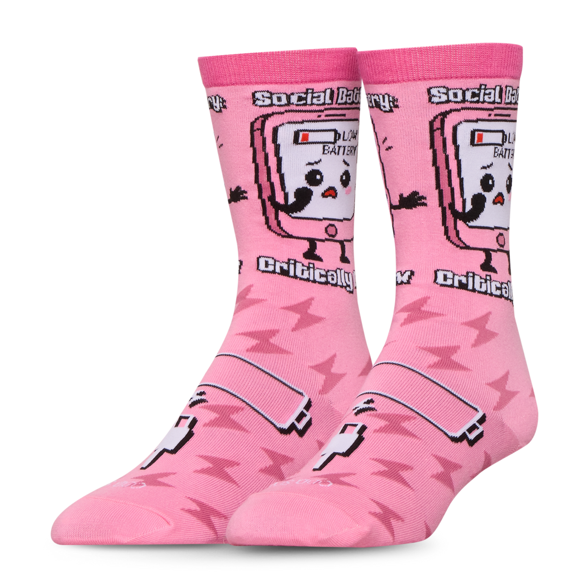Social Battery Low Crew Socks