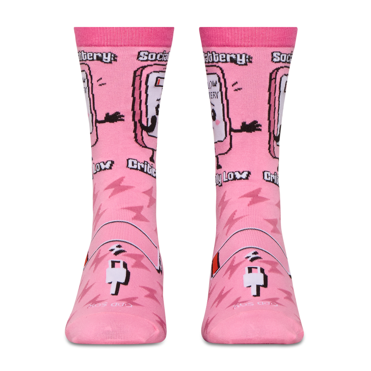Social Battery Low Crew Socks