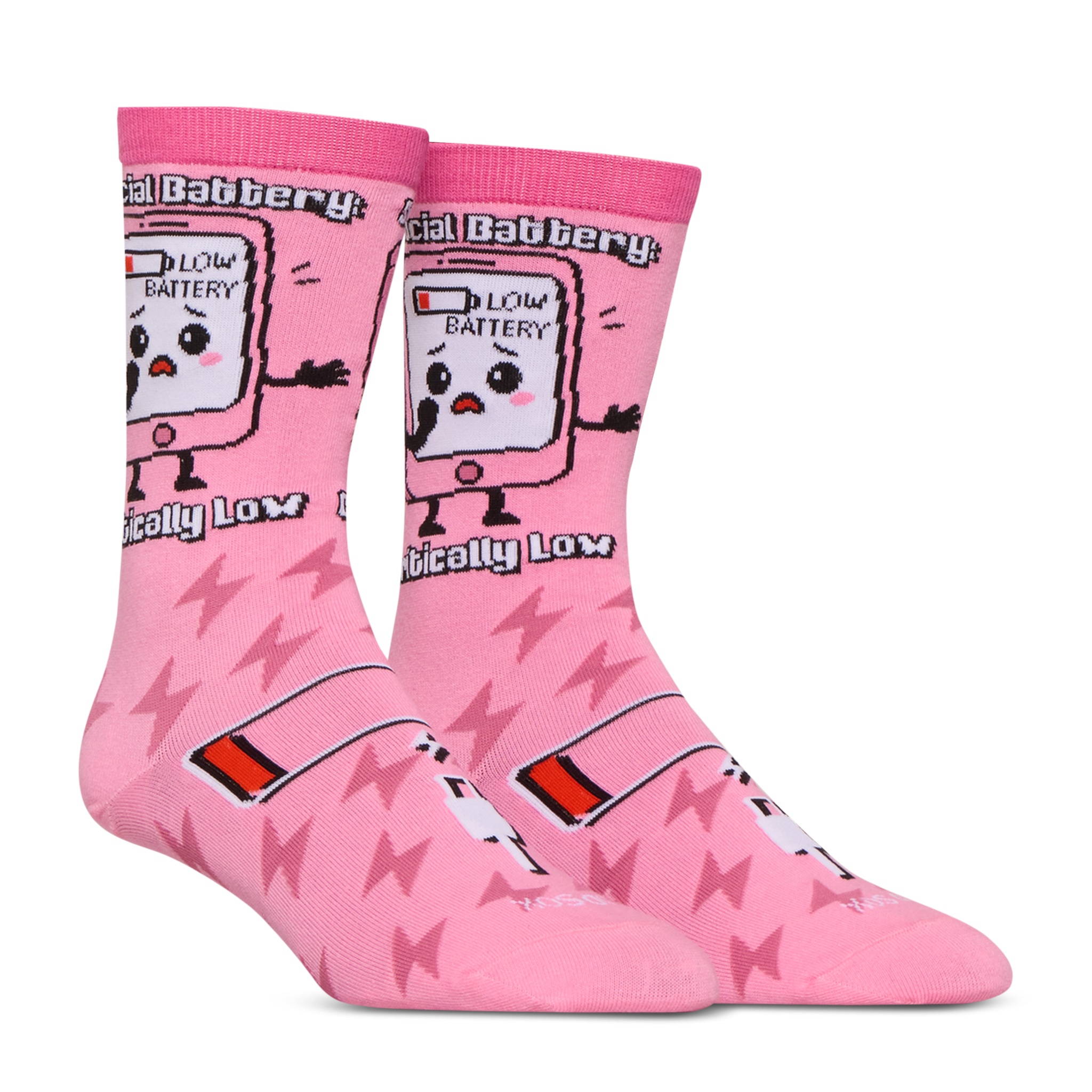 Social Battery Low Crew Socks
