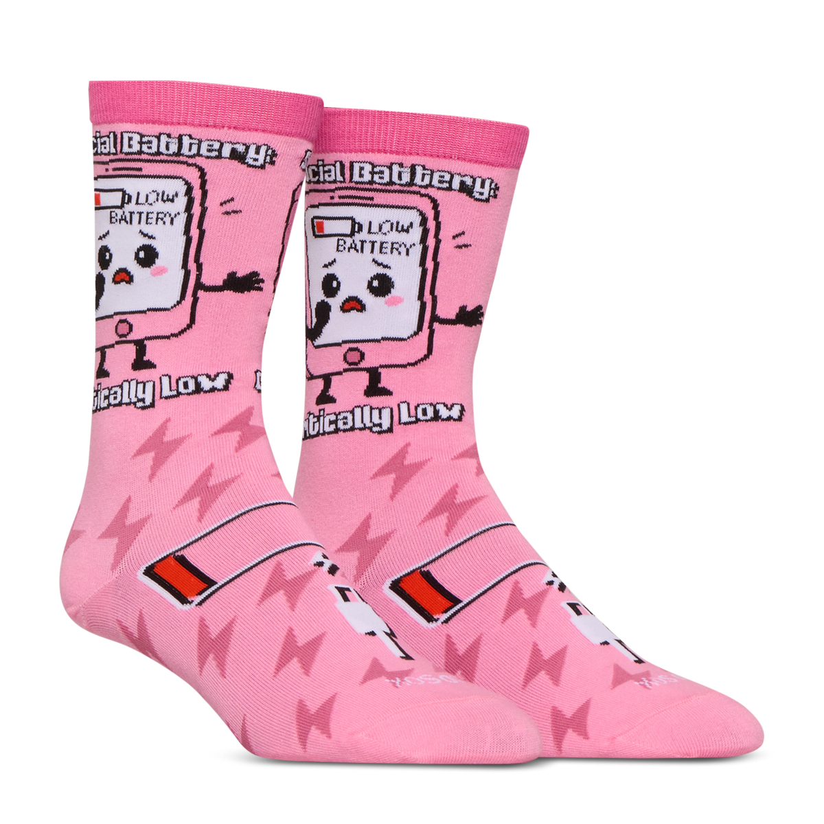 Social Battery Low Crew Socks