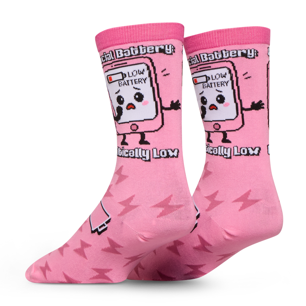 Social Battery Low Crew Socks