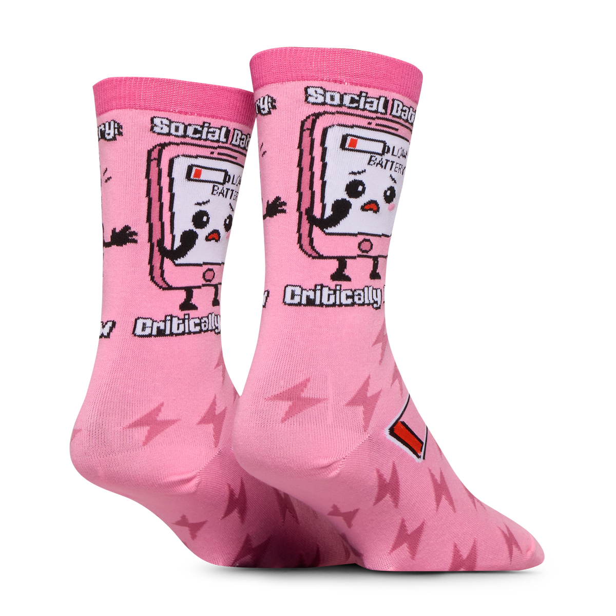 Social Battery Low Crew Socks