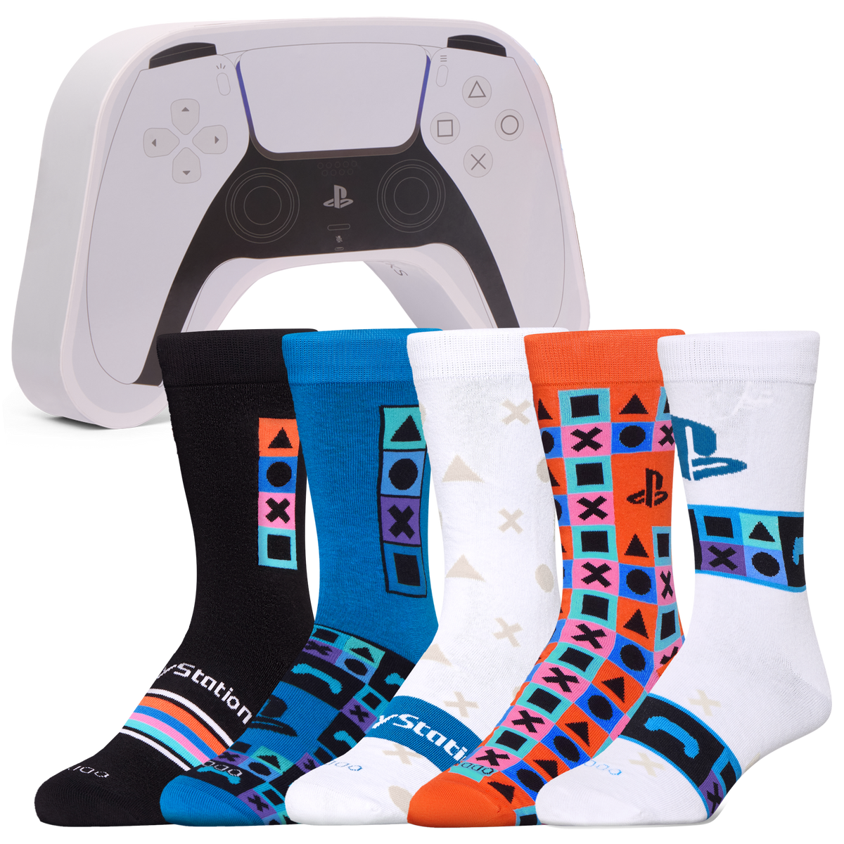 PlayStation Controller 5-Pack Crew Socks Gift Set