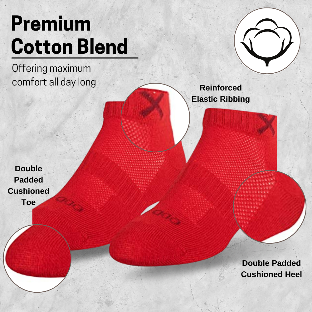 Solid Primary Colors Big Kids Ankle Socks (5 Pack)