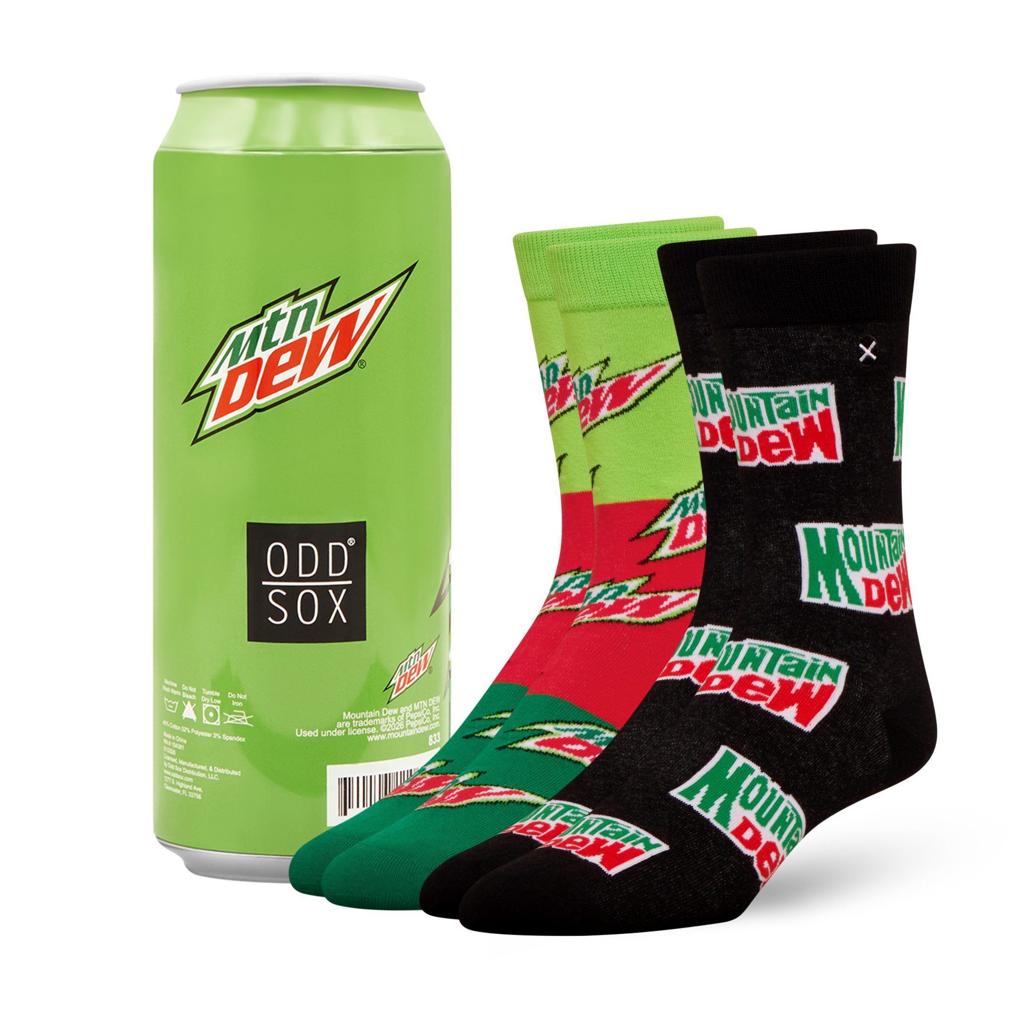 ODDMART Mountain Dew Crew Socks 2-Pack