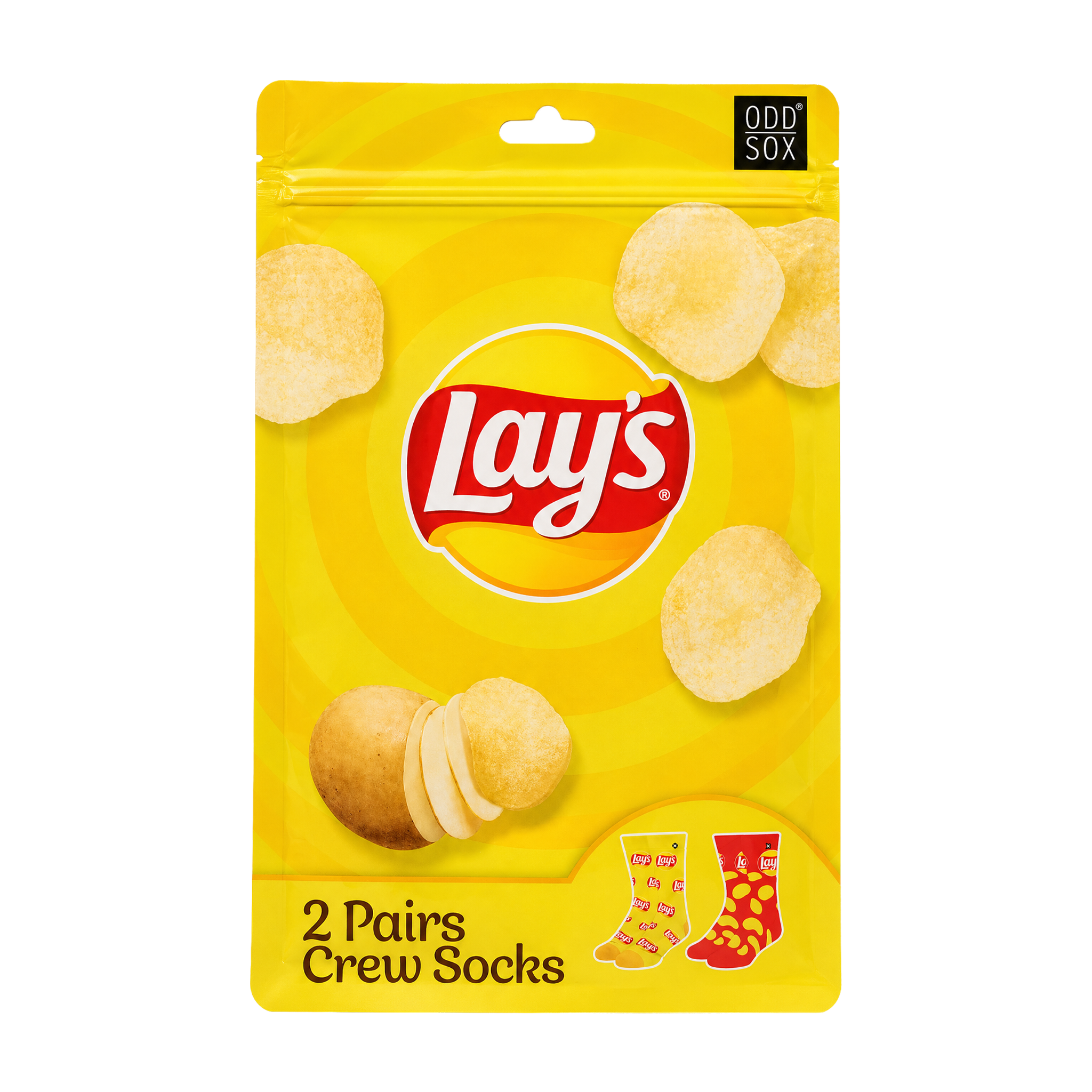 ODDMART Lay's Classic Crew Socks 2-Pack