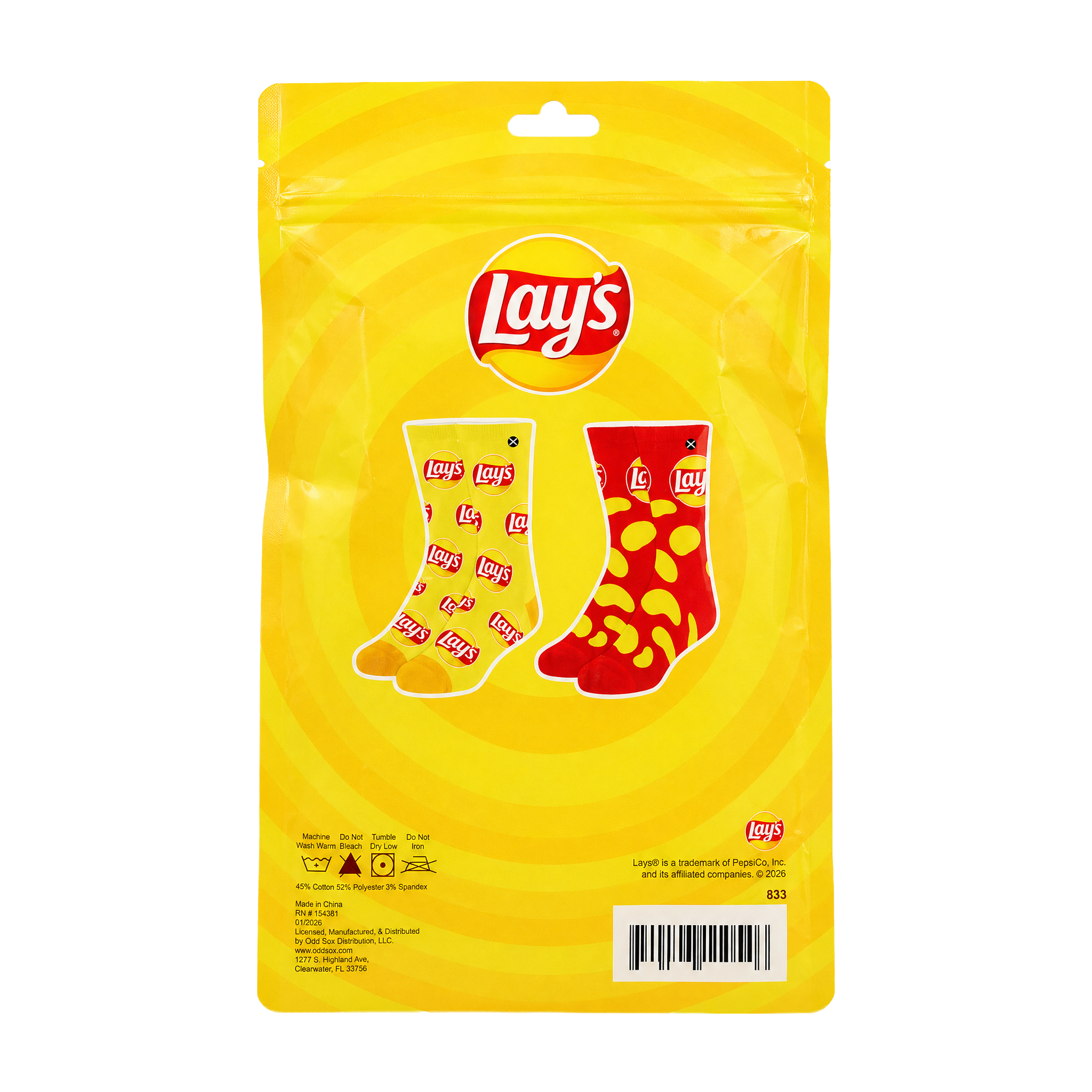 ODDMART Lay's Classic Crew Socks 2-Pack