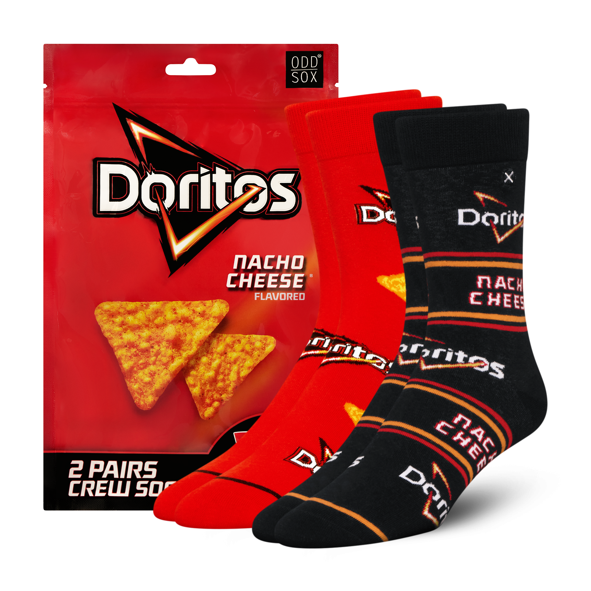 ODDMART Doritos Nacho Cheese Crew Socks 2-Pack