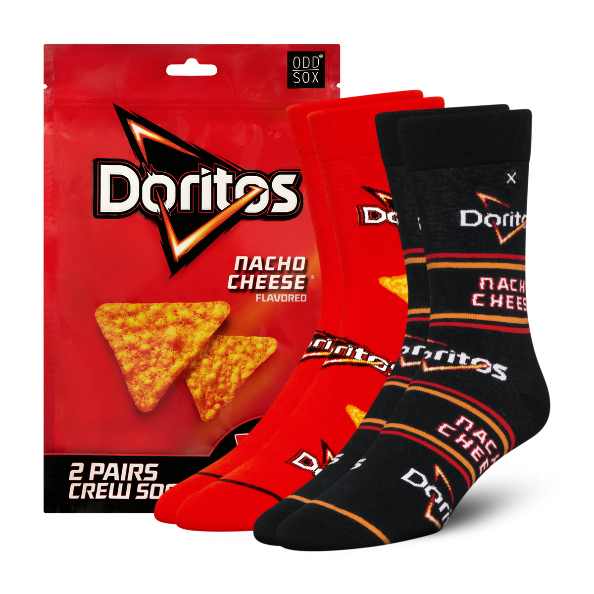 ODDMART Doritos Nacho Cheese Crew Socks 2-Pack