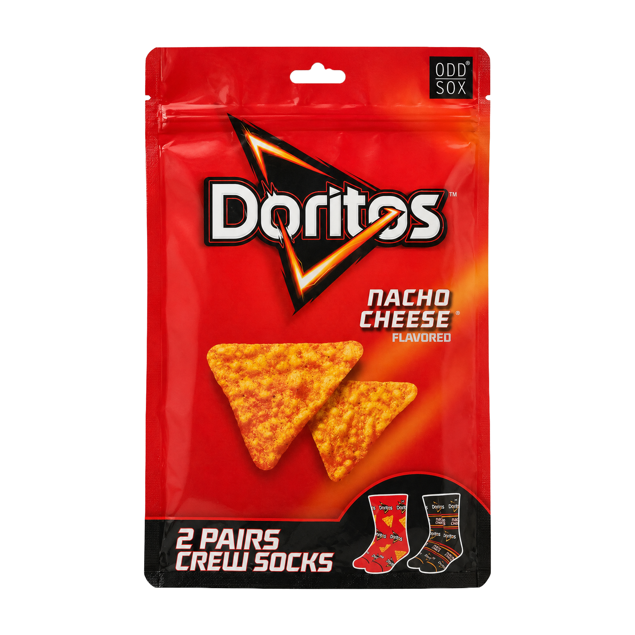 ODDMART Doritos Nacho Cheese Crew Socks 2-Pack