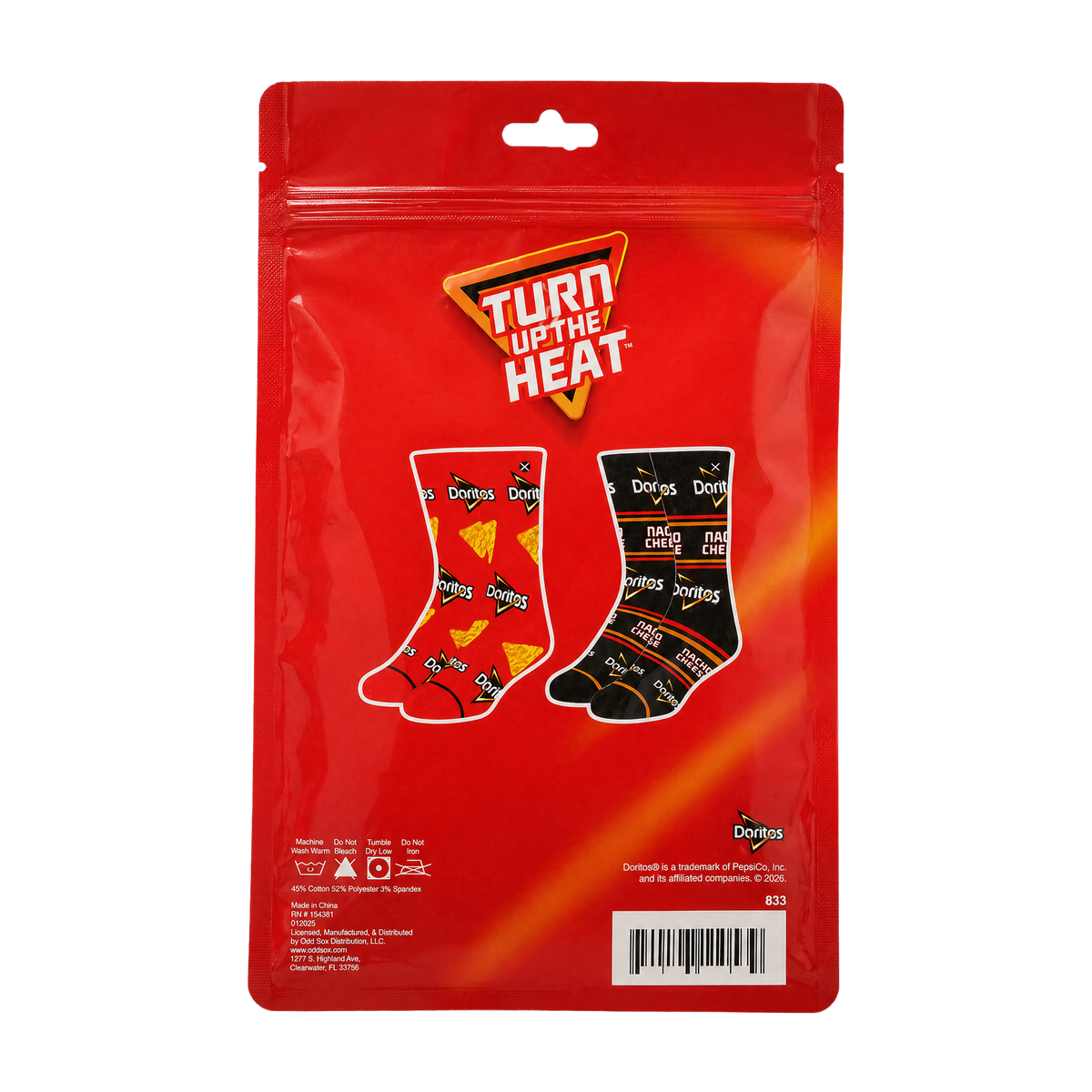 ODDMART Doritos Nacho Cheese Crew Socks 2-Pack
