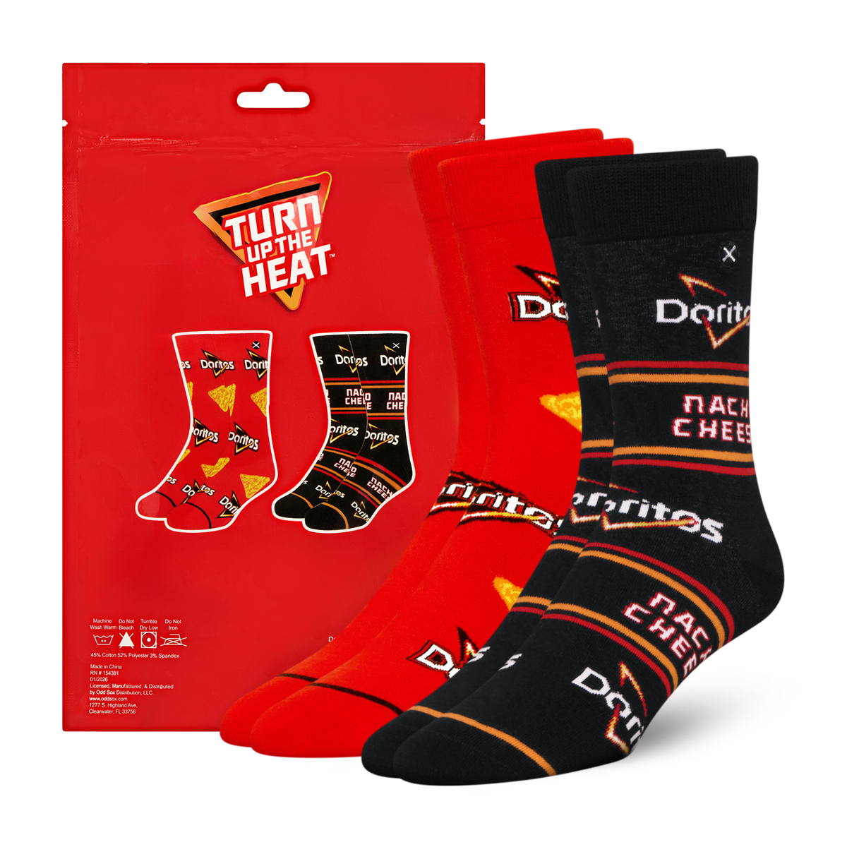 ODDMART Doritos Nacho Cheese Crew Socks 2-Pack