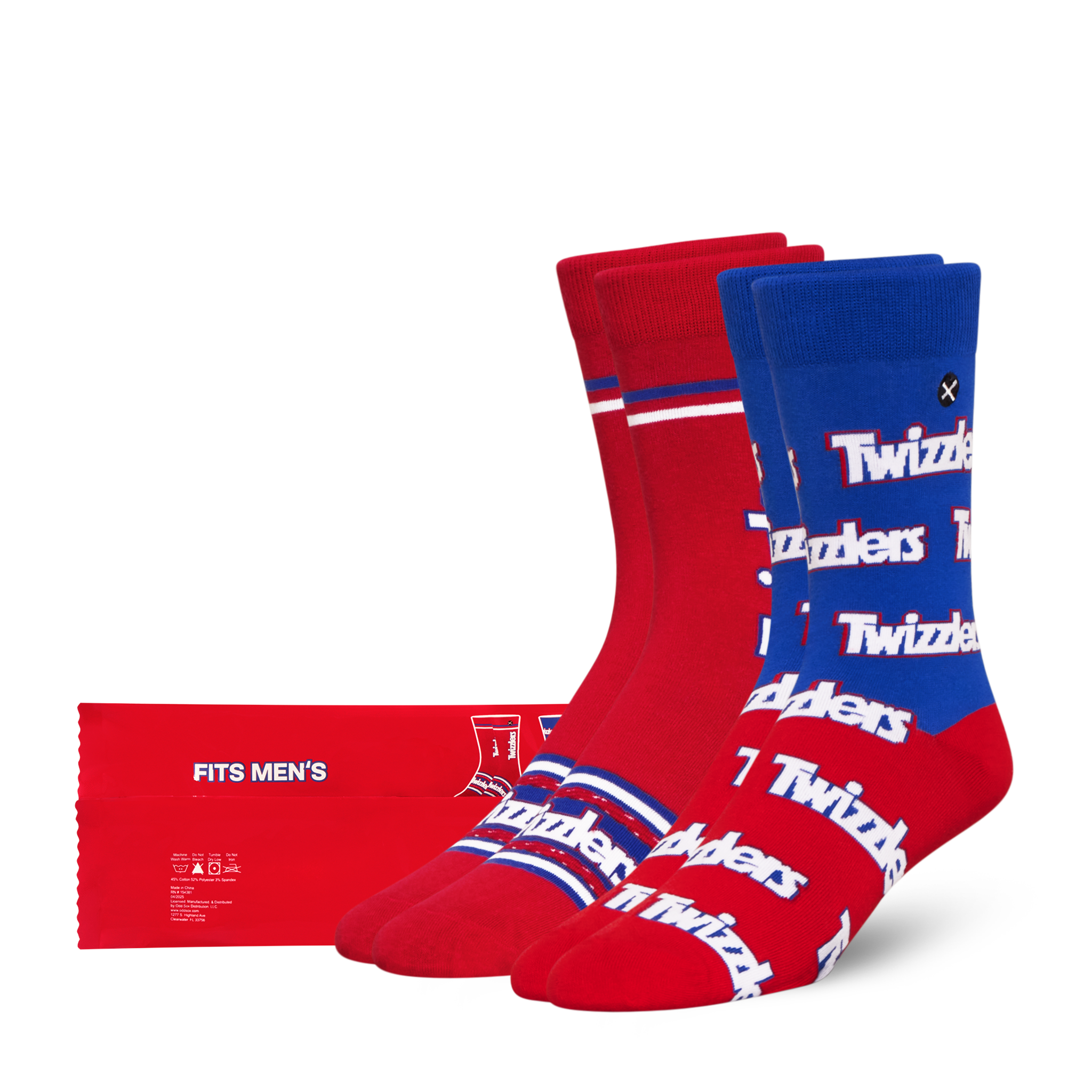 ODDMART Twizzlers Crew Socks 2-Pack